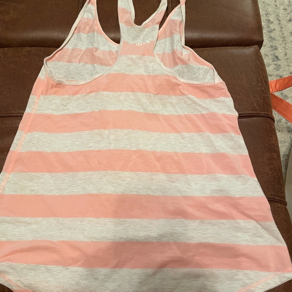Light pink stripes lululemon tank top size 4